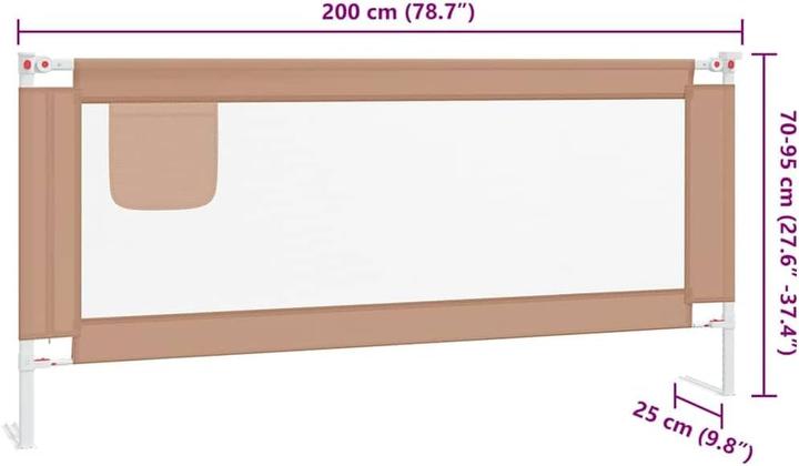 Produktbild vidaXL Bettschutzgitter 200x25 cm