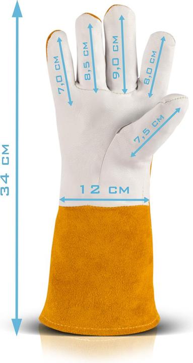 Immagine prodotto Stahlwerk Guanti da saldatura Guanti da lavoro in vera pelle resistenti al calore (Taglia unica)
