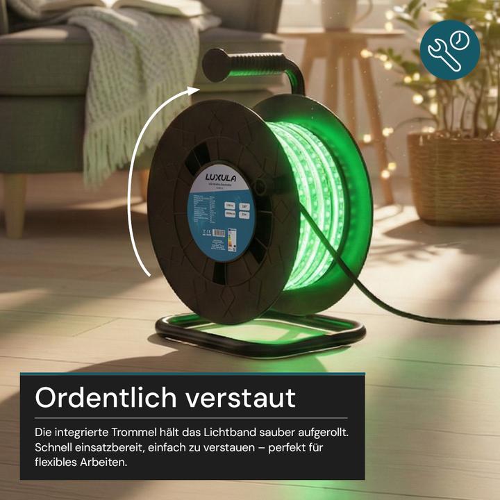 Produktbild Luxula LED Lichtschlauch, grün, 15 m (Grün, 1500 cm, Outdoor)