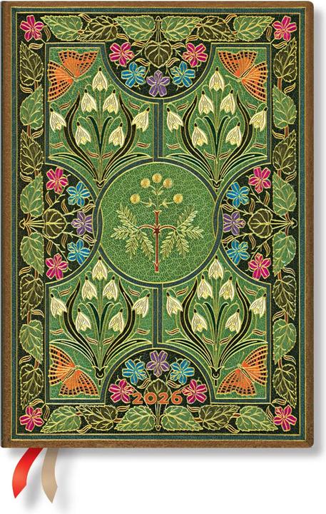 Paperblanks PAPERBLAN Agenda Poésie en Fleurs 2026 DF0915-4 1W/2S HOR Midi HC FR 13x18cm (13 x 18 cm, Französisch)