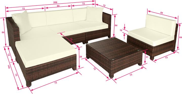 Actual product image tectake Rattan lounge