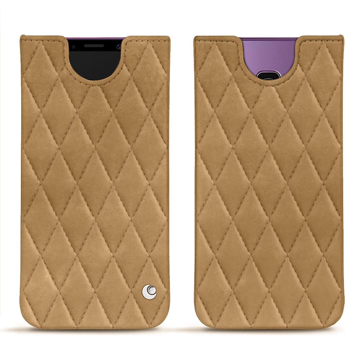 Noreve Lederschutzhülle (Samsung Galaxy S9+), Smartphone Hülle, Braun