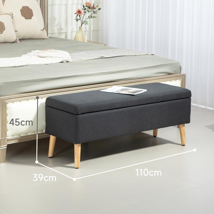 Produktbild Homcom Sitzbank Polyester, Kautschukholz Dunkelgrau (39 cm)