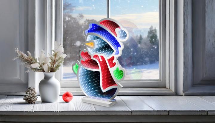 Produktbild Idena LED Infinity Mirror Schneemann 35x8x45cm