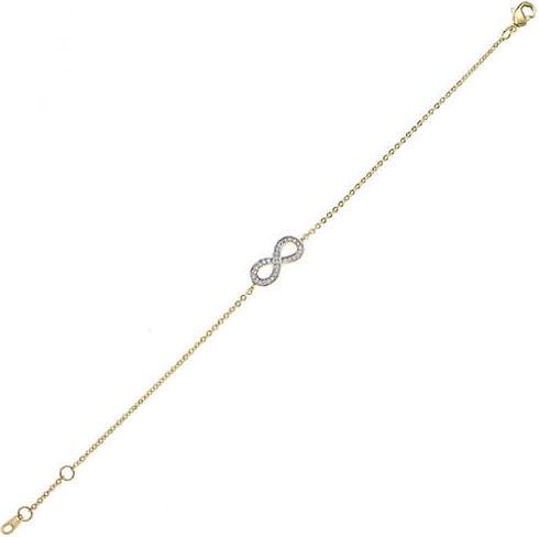 Produktbild Lara Vergoldetem Messing ARMBAND – 16+1 – ZWEIFARBIG – ZIRKONIA – UNENDLICH (Vergoldet)