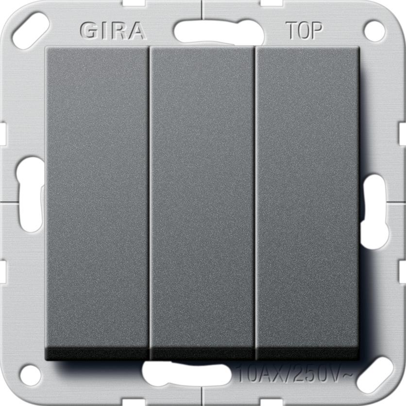 Gira Taster, Taster + Schalter, Grau