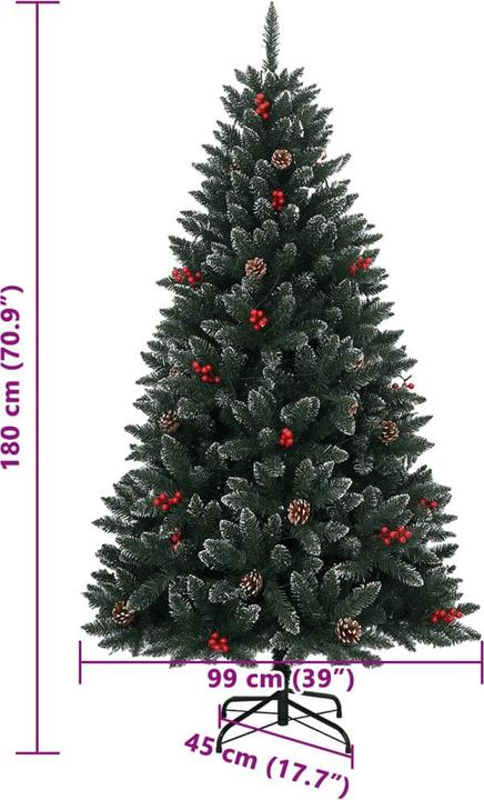 Actual product image vidaXL Künstlicher Weihnachtsbaum Tannenbaum Christbaum Kunstbaum 300 LEDs 180cm (180 cm)