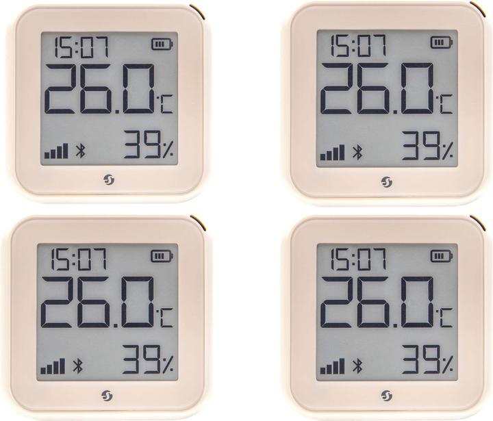 Shelly WLAN temperature and humidity sensor Plus H&T Gen. 3, BT, Ivory, 4 pieces