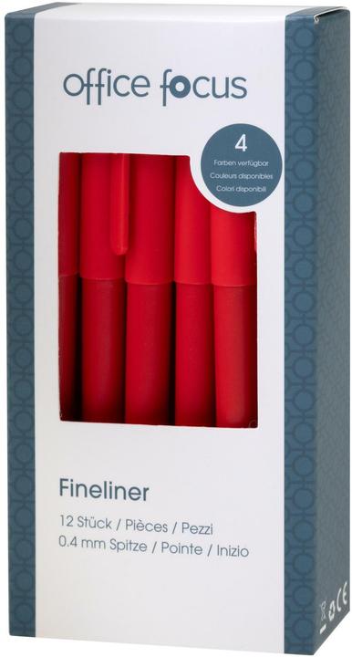 Produktbild Office focus Fineliner Focus Rot, 12 Stück, Strichstärke: 0.4 (Rot, 12x)