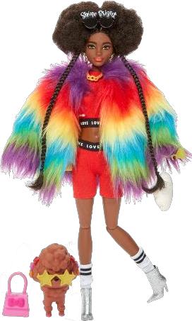 Produktbild Barbie Extra Doll - Regenbogenmantel