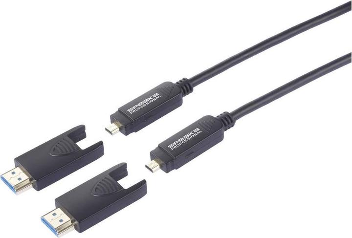SpeaKa Professional Glasfaser / HDMI Anschlusskabel HDMI-A Stecker, HDMI-Micro-D (20 m)