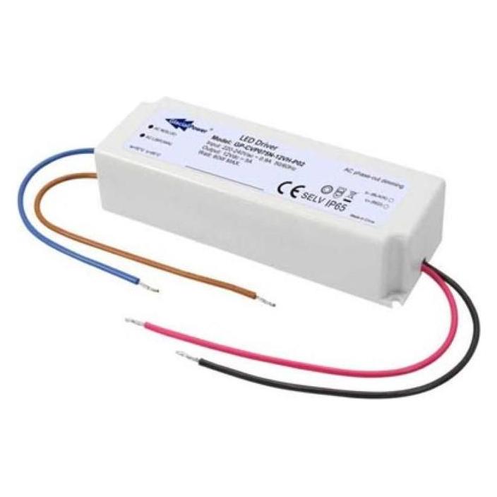 Glacial Power, Verlichtingsaccessoires, Led Voeding - Constante Spanning - 75 W 12 V 5 A - Dimbaar Via Triac Dimmer