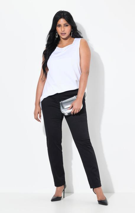 Immagine prodotto Ulla Popken Pantaloni chino dal taglio aderente con cintura elastica e spacchetti (44)
