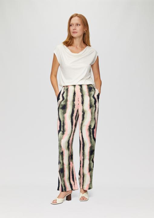 Actual product image S.Oliver Hose Wide-Leg-Hose aus schimmerndem Satin mit Strukturmuster (46)