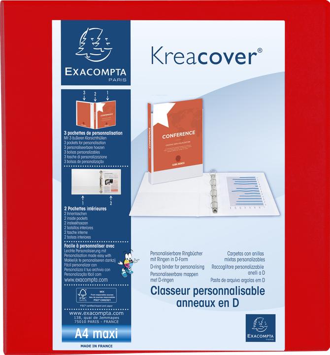 Image du produit Exacompta classeur à anneaux A4+ PVC/PU 4 anneaux 60mm dos 90mm (A4+, 90 mm)