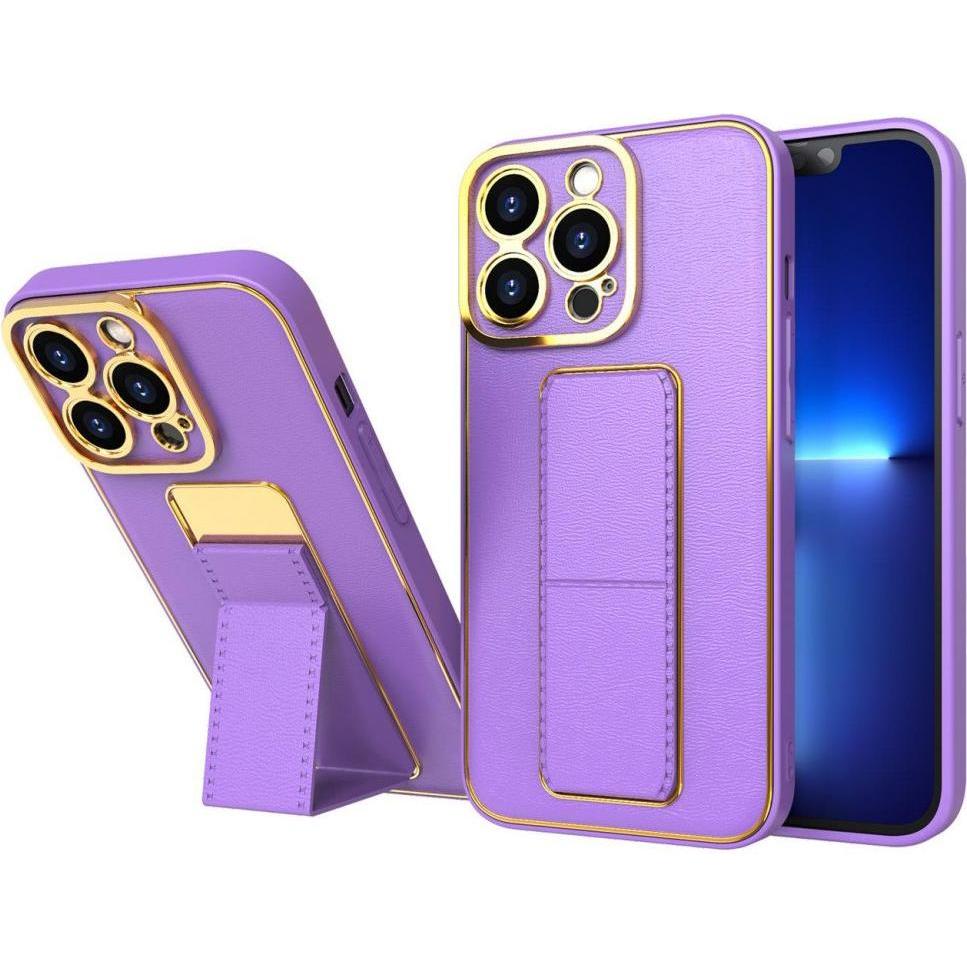 Hurtel New Kickstand Case case for iPhone 12 with stand purple (Apple iPhone 12), Smartphone Hülle, Violett