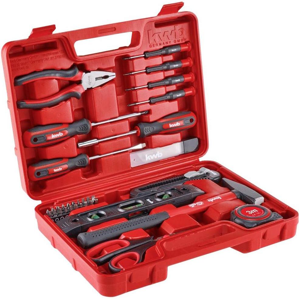 kwb, Werkzeugkoffer, 370610 Werkzeugkoffer bestückt 35teilig (B x H x T) 31.5 x 24 x 8.3 cm (35 Teile)