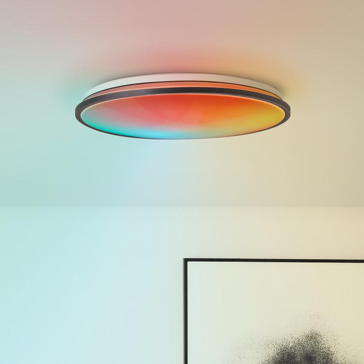 Actual product image Brilliant Heida LED surface-mounted ceiling panel 48cm black (3000 lm)