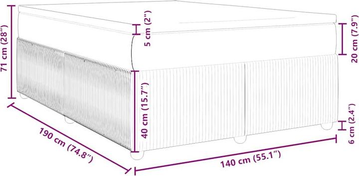 Actual product image vidaXL Boxspringbett (140 x 190 cm)