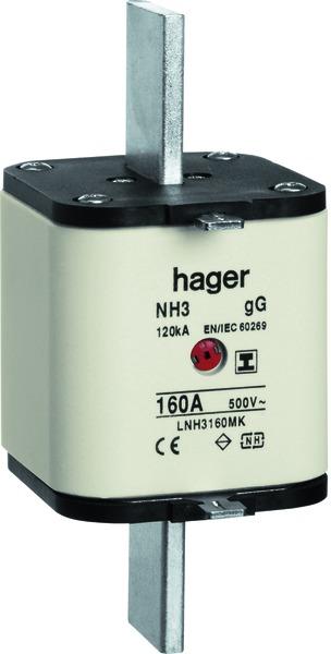 Produktbild Hager HAG LNH3160MK Sicherung NH3C 160A 500V gG S-frei MKen (160 A)