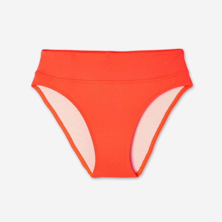 Image du produit Olaian Bas de maillot culotte haute texturé surf Femme - Nora orange fluo (44, 46)