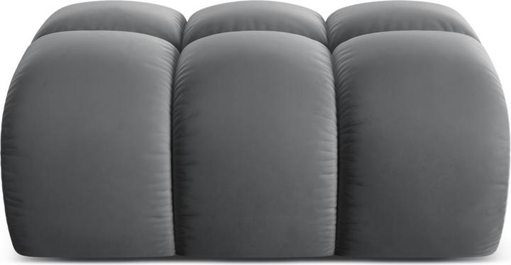 Cosmopolitan Design Velvet Pouf, "Treno", 1 Seat, Grey, 90x70x42 Made in Europe