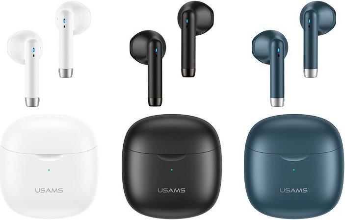 Actual product image Usams Słuchawki Bluetooth 5.0 TWS IA series bezprzewodowe granatowy/dark blue BHUIA03 (US-IA04) (4 h, Wireless)