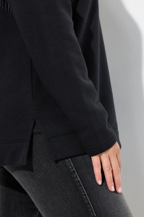 Produktbild Ulla Popken Sweatshirt, Kettenfransen, Stehkragen, Langarm (62)