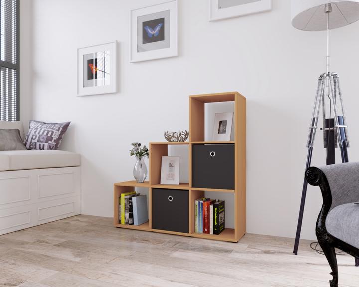 Immagine prodotto VCM Scaffale a piedistallo in legno 6 scomparti Nitas (108 x 29 x 105 cm)