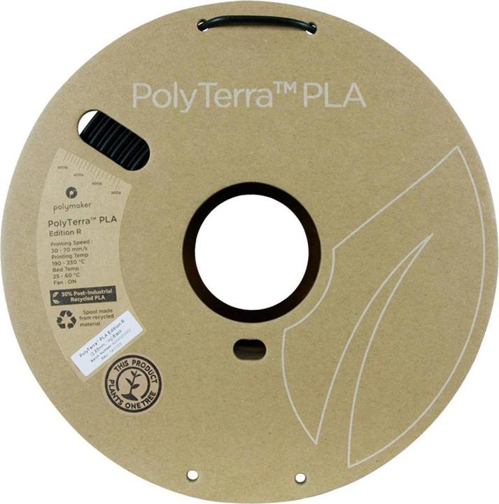 Actual product image Polymaker PolyTerra PLA Edition-R Black 2.85mm 1kg (PLA, 2.85 mm, 1000 g, Black)