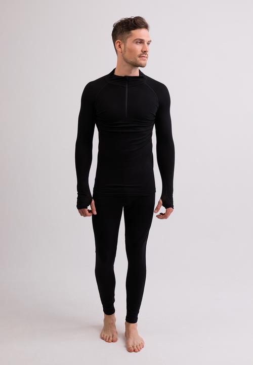 Produktbild Cash-Mere High Performance Kaschmir Sportwäsche Langarm-Shirt mit Stehkragen und Half-Zip (L)