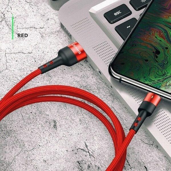 Actual product image Usams USB USB-A - USB-C cable 1 m red (63765-uniw) (1 m, USB 3.0)