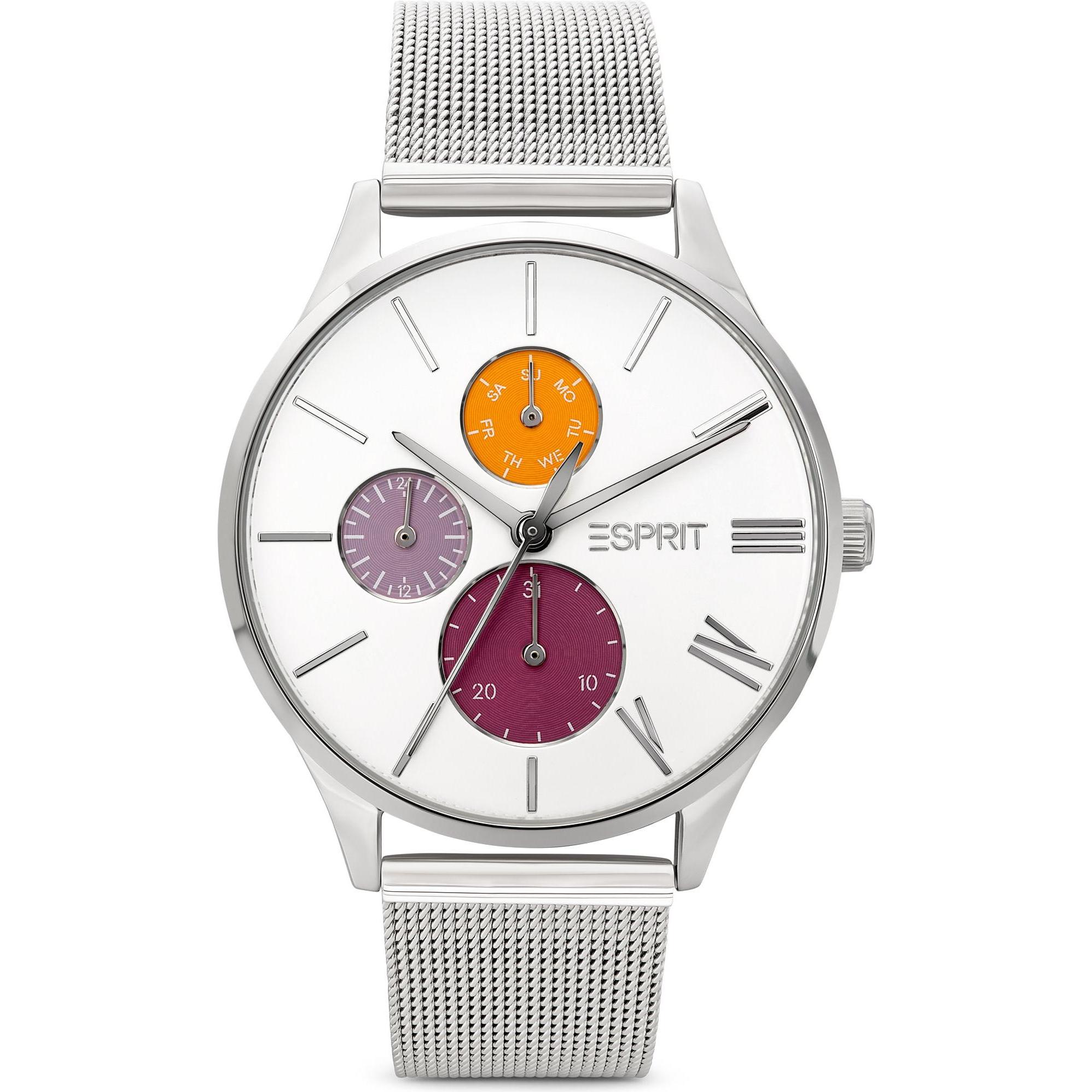 Esprit, Armbanduhr, Damenuhr Color Patch, Silber, (Analoguhr, 38 mm)