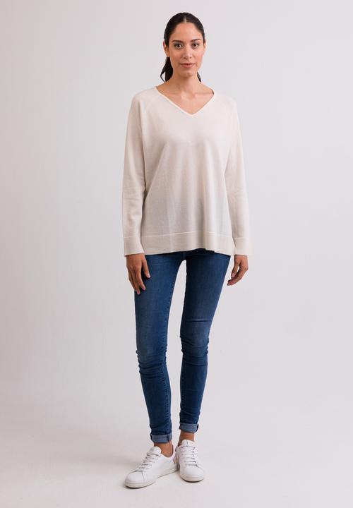 Produktbild Cash-Mere Kaschmir V-Ausschnitt Pullover mit Seitenschlitzen (M)