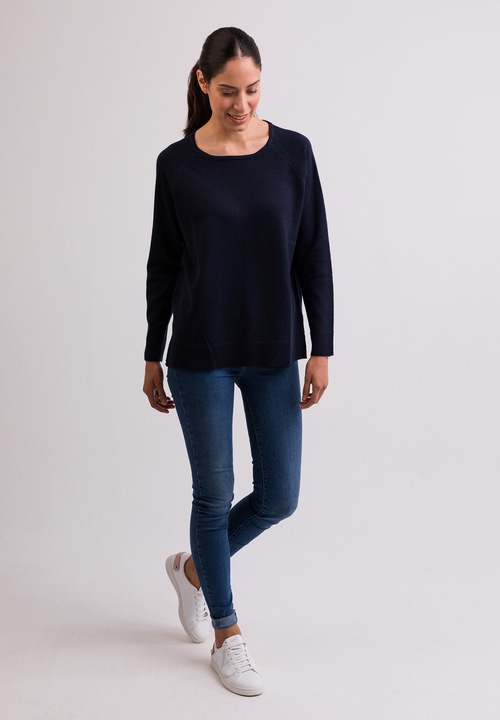 Image du produit Cash-Mere Kaschmir Rundhals Pullover mit Seitenschlitzen (L)