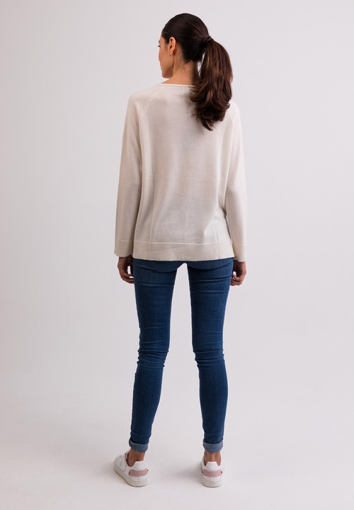 Image du produit Cash-Mere Kaschmir Rundhals Pullover mit Seitenschlitzen (S)