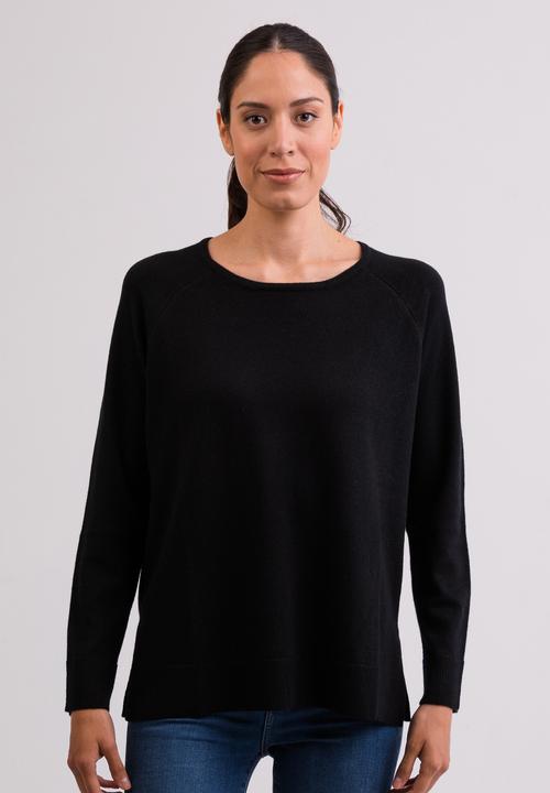 Immagine prodotto Cash-Mere Kaschmir Rundhals Pullover mit Seitenschlitzen (XS, XL)