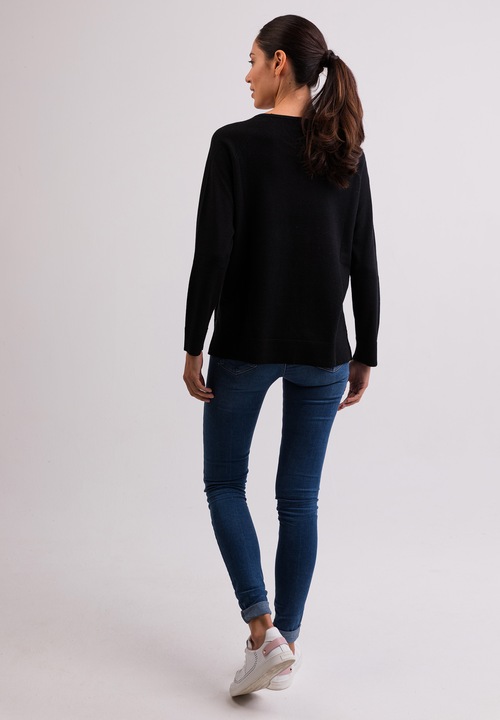 Image du produit Cash-Mere Kaschmir Rundhals Pullover mit Seitenschlitzen (M)