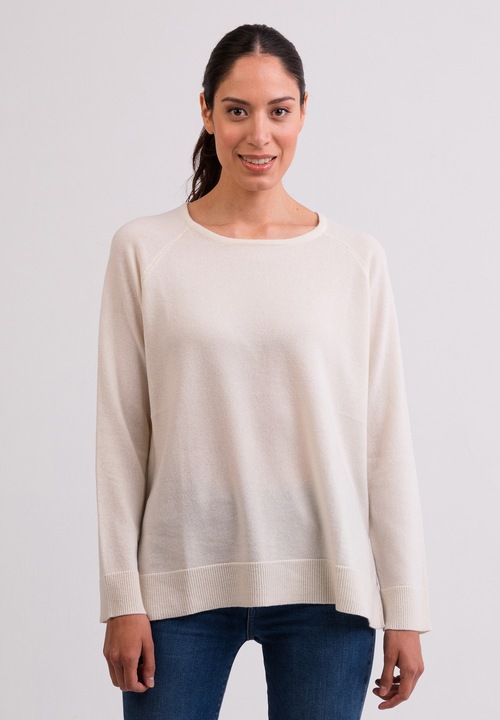 Image du produit Cash-Mere Kaschmir Rundhals Pullover mit Seitenschlitzen (XL)
