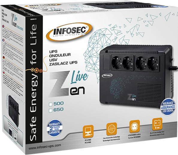 Actual product image Infosec Zen Live 500 (0.50 VA, 300 W, Line-interactive UPS)
