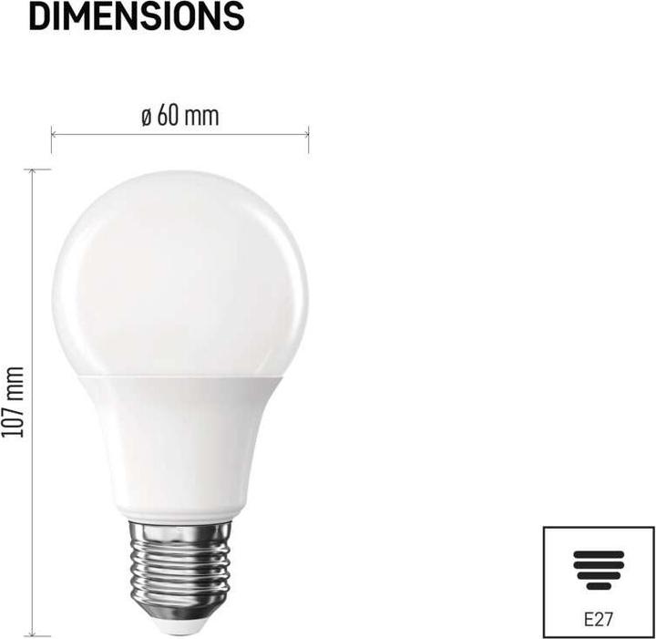Image du produit Emos Lampe LED Classic A60 / E27 / 4 W (40 W) / 470 lm / Blanc neutre (E27, 4 W, 470 lm, 1 x, E)