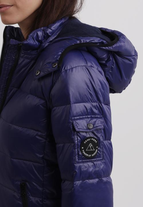 Actual product image Cash-Mere Daunenjacke mit Kapuze und Kaschmirfutter in glänzender Optik (L)