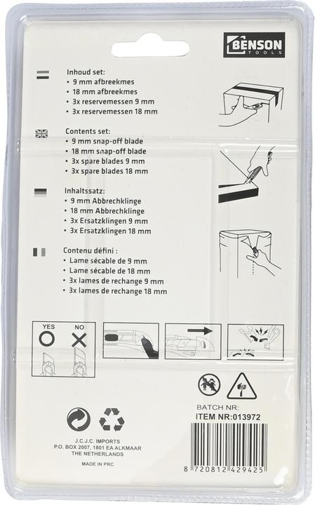 Produktbild Benson Cuttermesserset (Cutter, Ersatzklinge)