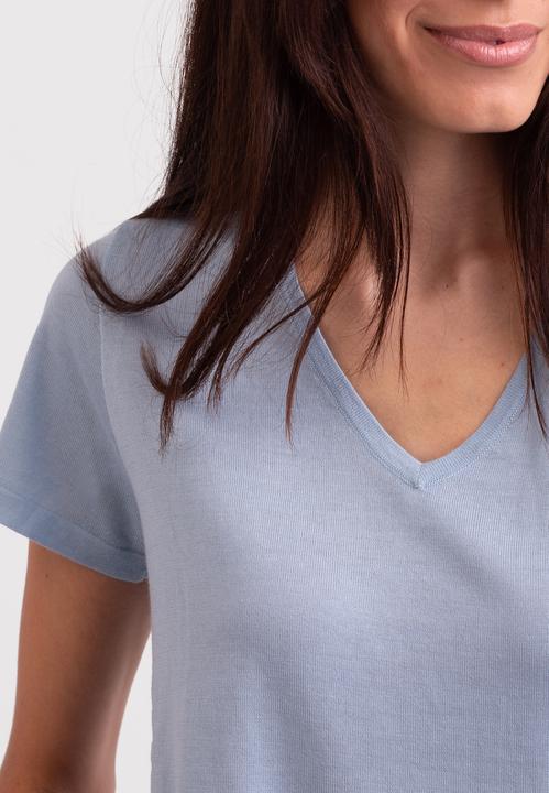 Actual product image Cash-Mere Kaschmir T-Shirt mit V-Ausschnitt (XL)