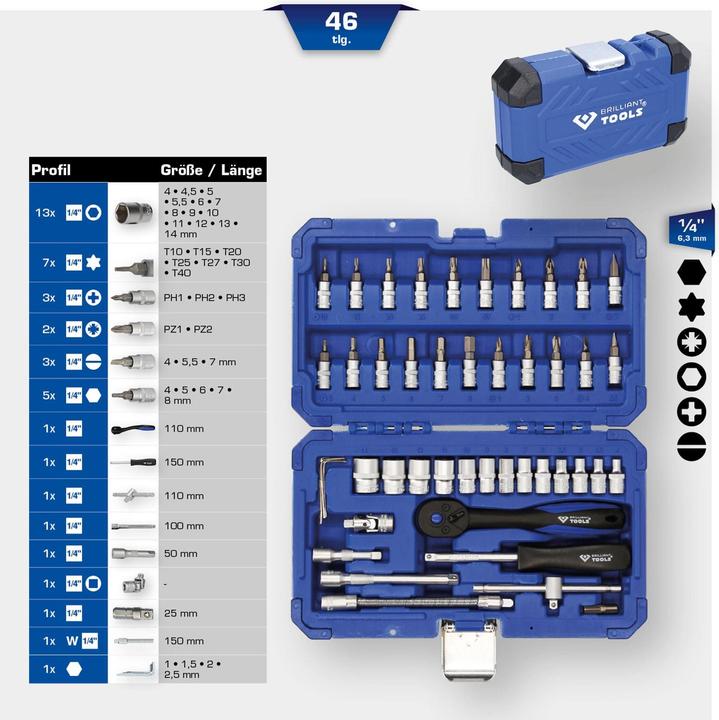 Productafbeelding Brilliant Tools BT020046 (1/4")