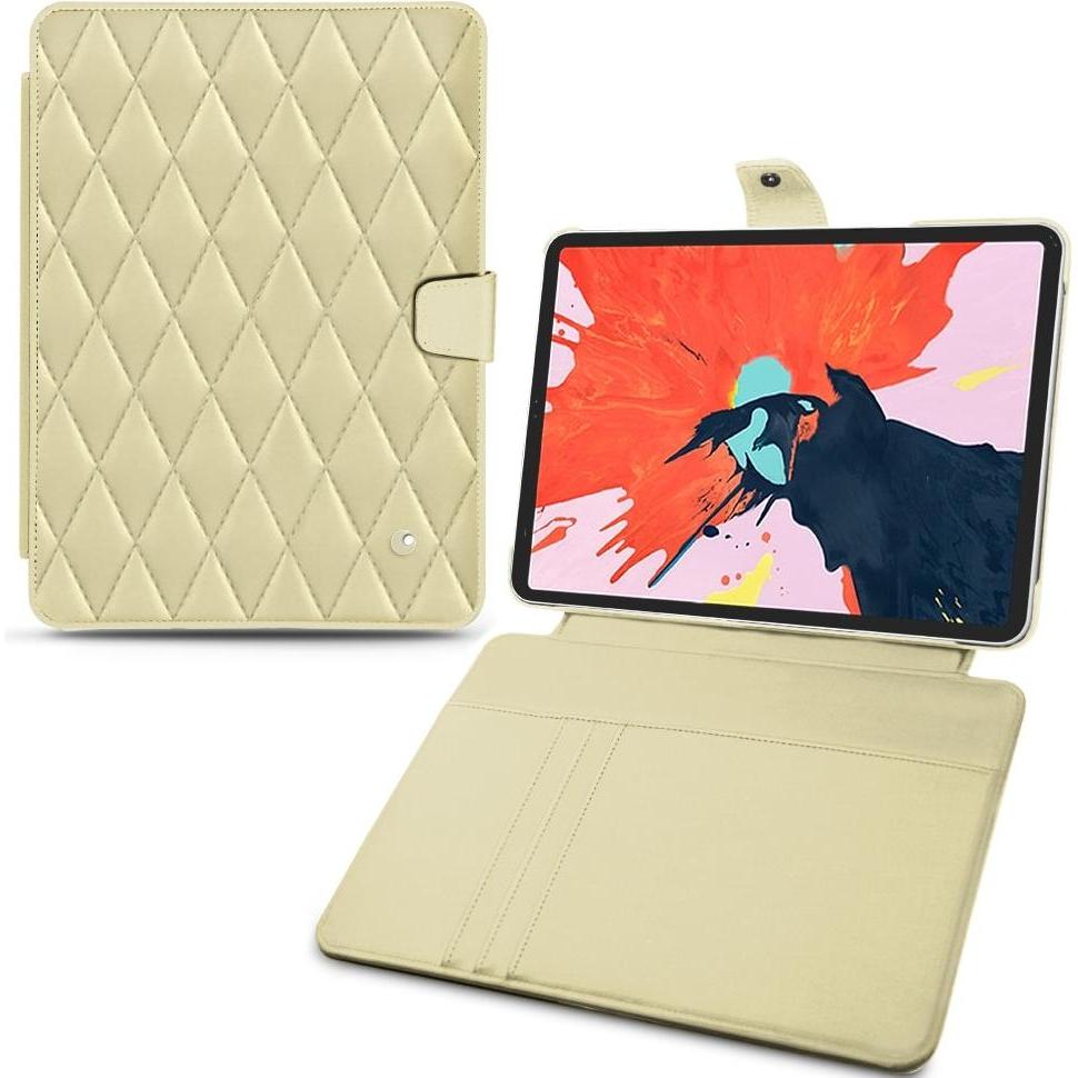 Noreve Lederschutzhülle Wallet (iPad Pro 12.9 2018 (3. Gen)), Tablet Hülle, Beige