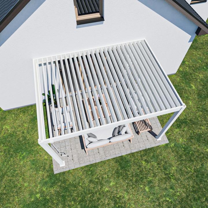 Immagine prodotto Weide Pergola a muro Deluxe Plus 3x4m Bianco (400 cm, 300 cm)