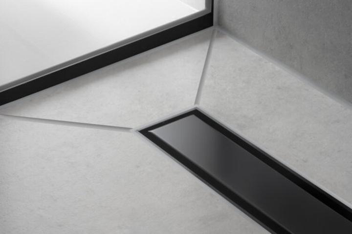 Immagine prodotto hansgrohe RainDrain Match è un set di canalette per doccia 800 con telaio regolabile in altezza (acciaio inox (800 mm)