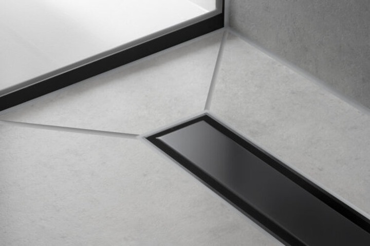 Actual product image hansgrohe RainDrain Match finished set shower channel 800 with height-adjustable frame (brushed stainless (800 mm)