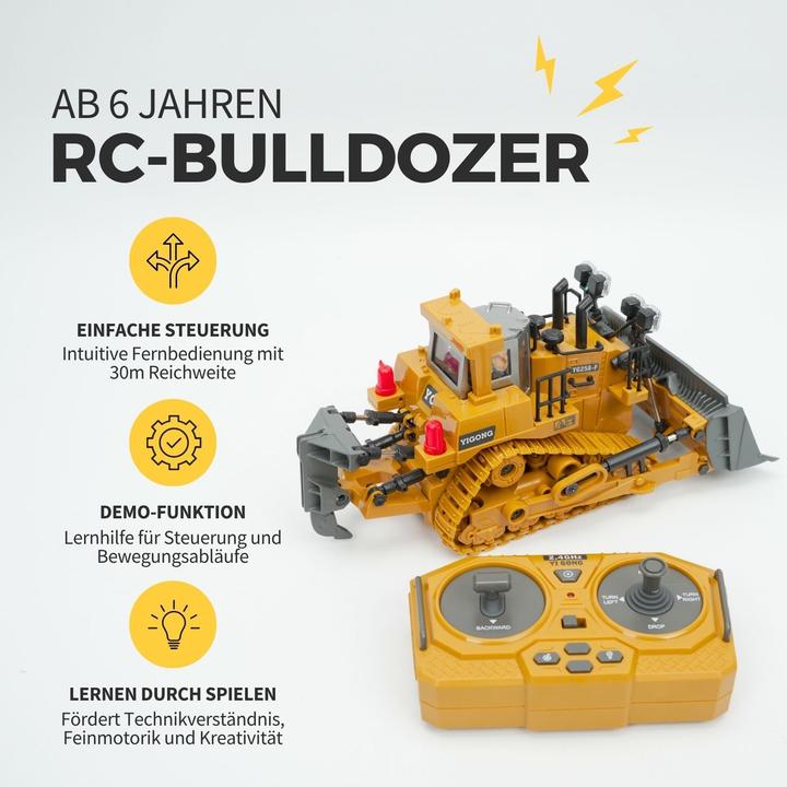 Actual product image Hermex Ferngesteuerter Bulldozer Planierraupe Baufahrzeug Spielzeug 1:24
